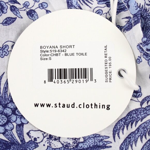 NWT Sandro Boyana 100% Cotton Shorts with Ruffle Trim in Blue Toile Size Small - Picture 5 of 6